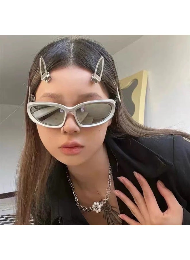New Y2K Sports Punk Sunglasses Women Brand Designer Square Goggle Men Luxury Sun Glasses UV400 Colorful Mirror Fashion Eyewear-Lenses Color:C3-Frame Color:As shown in figure - Image 2